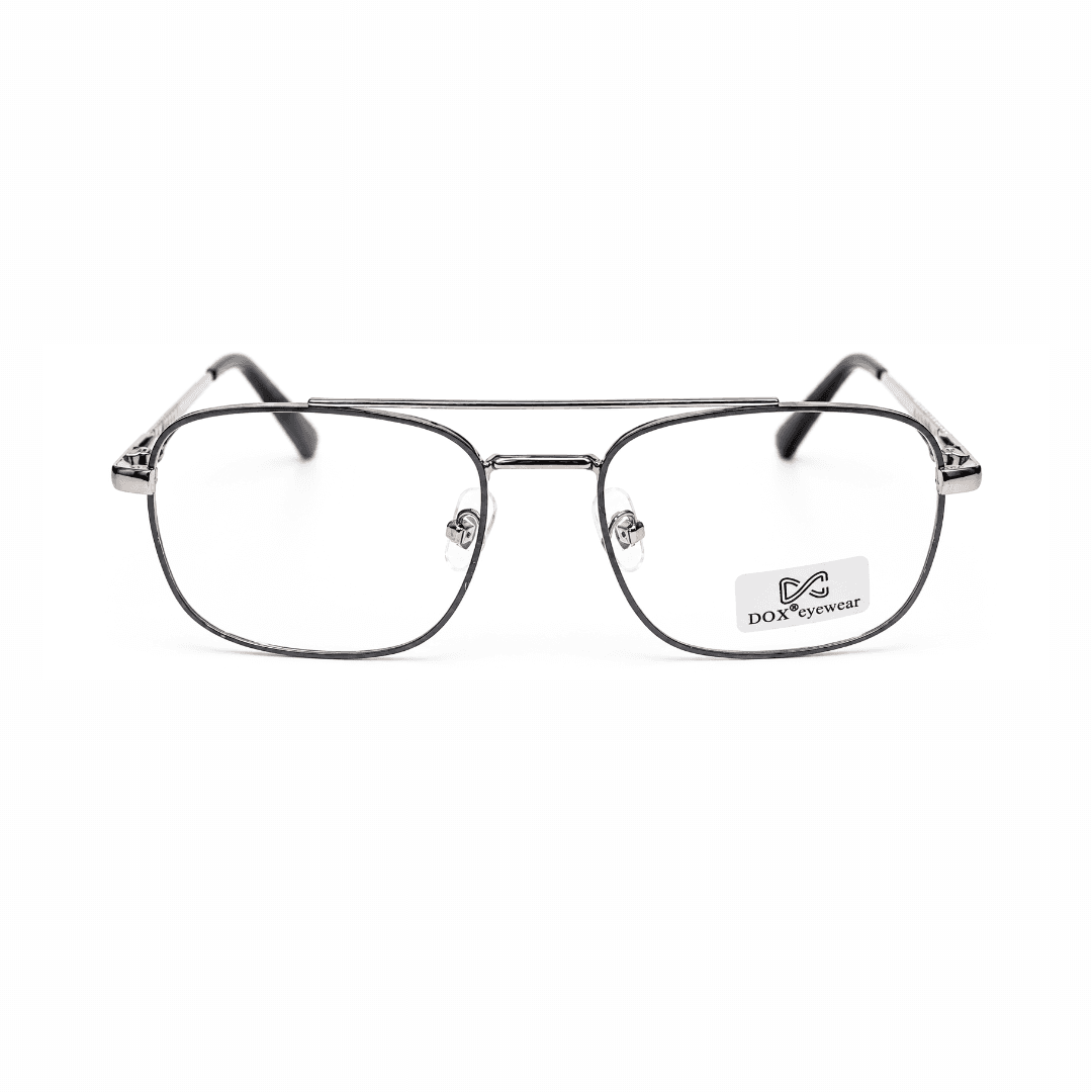 Dox Eyewear — Silver square Metal eyeglasses